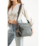 Baginn Kadın Postacı Çanta Hafif Klinkır Kumaş Çok Cepli Çapraz Askılı Omuz Çantası 30*25 cm Günlük Çanta - 30 x 25 cm - Gri