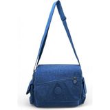 Baginn Kadın Postacı Omuz Okul Çantası Klinkır Çapraz Askılı Çok Cepli Su Itici Hafif Kumaş 30*25 cm - Mavi