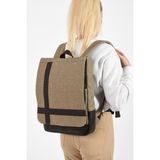 Baginn Kadın Sırt Çantası 35*22 cm Kanvas Kumaş Laptop Bölmeli Business Sırt Çantası Okul Çantası Mega Bag - 35 x 22 cm - Bej