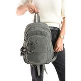 Baginn Kadın Sırt Çantası Çok Cepli 30*25 cm Hafif Klinkır Kumaş Spor Seyahat Çantası Su Itici Kumaş - Gri