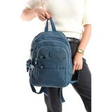 Baginn Kadın Sırt Çantası Çok Cepli 30*25 cm Hafif Klinkır Kumaş Spor Seyahat Çantası Su Itici Kumaş - Mavi