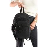 Baginn Kadın Sırt Çantası Çok Cepli 30*25 cm Hafif Klinkır Kumaş Spor Seyahat Çantası Su Itici Kumaş - Siyah