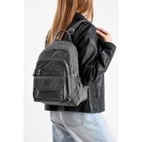 Baginn Kadın Sırt Çantası Günlük Kullanıma Uygun 32*25 cm Klinkır Kumaş Çok Cepli Hafif Su Itici Kumaş - 32 x 25 cm - Gri