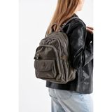 Baginn Kadın Sırt Çantası Günlük Kullanıma Uygun 32*25 cm Klinkır Kumaş Çok Cepli Hafif Su Itici Kumaş - 32 x 25 cm - Kahverengi