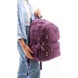 Baginn Kadın Sırt Çantası Hafif Kumaş Çok Cepli Kabin Boy Seyahat Çantası 43*30 cm - 43 x 30 cm - Mor