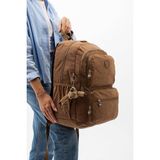 Baginn Kadın Sırt Çantası Hafif Kumaş Çok Cepli Kabin Boy Seyahat Çantası 43*30 cm - 43 x 30 cm - Taba
