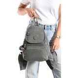 Baginn Kadın Sırt Çantası Kapaklı Model 30*25 cm Hafif Klinkır Kumaş Spor Çantası Günlük Bayan Çantası - 30 x 25 cm - Gri