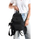 Baginn Kadın Sırt Çantası Kapaklı Model 30*25 cm Hafif Klinkır Kumaş Spor Çantası Günlük Bayan Çantası - 30 x 25 cm - Siyah