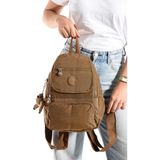 Baginn Kadın Sırt Çantası Kapaklı Model 30*25 cm Hafif Klinkır Kumaş Spor Çantası Günlük Bayan Çantası - 30 x 25 cm - Taba