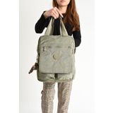 Baginn Kapaklı Okul Çantası İster Elde İster Sırt Olarak Rahat Kullanım 35*30 Cm Kadın Sırt Çantası (Bej)