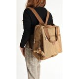 Baginn Kapaklı Okul Çantası Ister Elde Ister Sırt Olarak Rahat Kullanım 35*30 cm Kadın Sırt Çantası - Taba