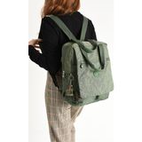 Baginn Kapaklı Okul Çantası Ister Elde Ister Sırt Olarak Rahat Kullanım 35*30 cm Kadın Sırt Çantası - Yeşil