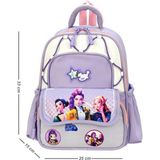 Baginn Kız Çocuk Anaokulu Çantası Ortopedik Ultra Lüx Kreş Çantası 33*25 cm Su Itici Kumaş Sırt Çantası - Mor