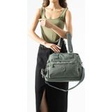 Baginn Klinkır Kadın Omuz Çantası Hafif Yağmur Geçirmez Çok Cepli Çapraz Askılı Kol Çantası 32*27 cm - 32 x 27 cm - Gri