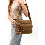 Baginn Klinkır Kadın Postacı Çanta Çok Cepli Çapraz Askılı Yağmura Dayanıklı Hafif Kumaş 30*23 Cm Omuz Çant