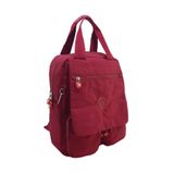 Baginn Klinkır Kumaş Kadın Sırt Çantası Kapaklı Çok Cepli Hafif Yağmur Geçirmez Kumaş (Bordo)