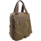 Baginn Klinkır Kumaş Kadın Sırt Çantası Kapaklı Çok Cepli Hafif Yağmur Geçirmez Kumaş (Taba)