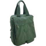 Baginn Klinkır Kumaş Kadın Sırt Çantası Kapaklı Çok Cepli Hafif Yağmur Geçirmez Kumaş (Yeşil)