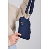 Baginn Klinkır Kumaş Mini Çapraz Askılı Kadın Cep Telefonu Çantası Mini Cüzdan Çanta 20*10 cm Su Itici - Lacivert