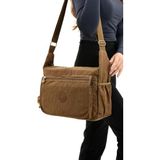 Baginn Klinkır Postacı Okul Çantası Çapraz Askılı Büyük Boy Omuz Çantası Yağmur Geçirmez Özel Kumaş - Taba
