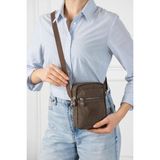 Baginn Klinkır Telefon Çantası Mini Postacı Çanta 22*12 cm Çapraz Askılı Omuz Çantası Günlük Hafif Çanta - 22 x 12 cm - Kahverengi