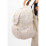 Baginn Lise Okul Sırt Çantası Çok Cepli Okul Çantası Hafif Klinkır Kumaş 43*30 cm Seyahat Çantası - Krem