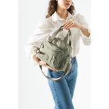 Baginn Omuz Çantası Çapraz Uzun Askılı Çok Cepli 30*25 cm Yağmur Geçirmez Klinkır Kumaş Kol Çantası - 30 x 25 cm - Bej