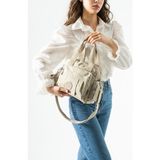 Baginn Omuz Çantası Çapraz Uzun Askılı Çok Cepli 30*25 cm Yağmur Geçirmez Klinkır Kumaş Kol Çantası - 30 x 25 cm - Krem