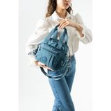 Baginn Omuz Çantası Çapraz Uzun Askılı Çok Cepli 30*25 cm Yağmur Geçirmez Klinkır Kumaş Kol Çantası - 30 x 25 cm - Mavi