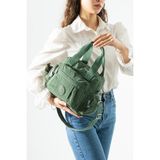 Baginn Omuz Çantası Çapraz Uzun Askılı Çok Cepli 30*25 cm Yağmur Geçirmez Klinkır Kumaş Kol Çantası - 30 x 25 cm - Yeşil