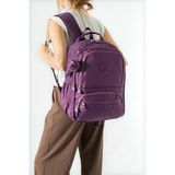 Baginn Ortaokul Lise Üniversite Okul Sırt Çantası Unisex 40*30 cm Su Itici Hafif Klinkır Kumaş Çok Cepli 3m - Mor
