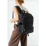 Baginn Ortaokul Lise Üniversite Okul Sırt Çantası Unisex 40*30 cm Su Itici Hafif Klinkır Kumaş Çok Cepli 3m - Siyah