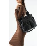 Baginn Retro Vegan Deri Kadın Omuz Çantası Y.s.deri Çok Cepli Çapraz Askılı Bayan Çantası 30*30 cm - 30 x 30 cm - Siyah