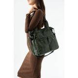 Baginn Retro Vegan Deri Kadın Omuz Çantası Y.s.deri Çok Cepli Çapraz Askılı Bayan Çantası 30*30 cm - 30 x 30 cm - Yeşil