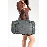 Baginn Seyehat Spor Çantası Klinkır Kumaş Hafif Kabin Boy Valiz 40*25 cm Omuz ve Çapraz Askılı - Gri