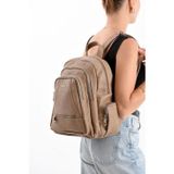 Baginn Suni Deri Kadın Sırt Çantası 35*25 Cm Mega Bag Günlük Kullanıma Uygun Çok Cepli İçi Astarlı