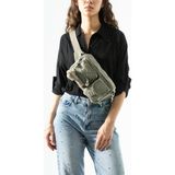 Baginn Unisex Bel Çantası Free Bag Klinkır Kumaş Postacı Omuz Çantası Fonksiyonel Kullanım Çapraz Askılı - Bej