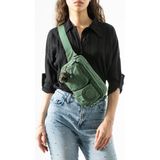 Baginn Unisex Bel Çantası Free Bag Klinkır Kumaş Postacı Omuz Çantası Fonksiyonel Kullanım Çapraz Askılı - Yeşil