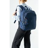 Baginn Unisex Klinkır Okul Çantası Lise Ortaokul Üniversite Sırt Çantası 40*30 cm Hafif Kumaş Çok Cepli 3k - Lacivert