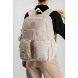 Baginn Unisex Klinkır Okul Çantası Lise Ortaokul Üniversite Sırt Çantası 45*30 cm Hafif Kumaş Çok Cepli - Krem
