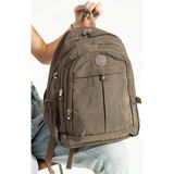 Baginn Unisex Okul Çantası Günlük Sırt Çantası 40*30 cm Lise Ortaokul Çantası Hafif Yağmur Geçirmez Kumaş - Kahverengi