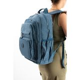 Baginn Unisex Okul Çantası Lise Ortaokul Üniversite Klinkır Sırt Çantası 43*30 cm Hafif Kumaş Çok Cepli 2f - Mavi