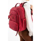 Baginn Unisex Okul Çantası Lise Ortaokul Üniversite Sırt Çantası 40*30 cm Hafif Klinkır Kumaş Çok Cepli 3s - Bordo