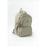 Baginn Unisex Okul Çantası Lise Ortaokul Üniversite Sırt Çantası 40*30 cm Hafif Klinkır Kumaş Çok Cepli 4h - Bej