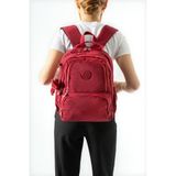 Baginn Unisex Okul Çantası Lise Ortaokul Üniversite Sırt Çantası 40*30 cm Hafif Klinkır Kumaş Çok Cepli 4h - Bordo