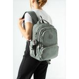 Baginn Unisex Okul Çantası Lise Ortaokul Üniversite Sırt Çantası 40*30 cm Hafif Klinkır Kumaş Çok Cepli 4h - Gri