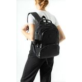 Baginn Unisex Okul Çantası Lise Ortaokul Üniversite Sırt Çantası 40*30 cm Hafif Klinkır Kumaş Çok Cepli 4h - Siyah