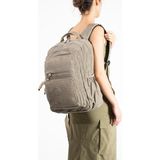 Baginn Unisex Okul Çantası Lise Ortaokul Üniversite Sırt Çantası 43*30 cm Hafif Klinkır Kumaş Çok Cepli - Bej