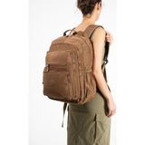Baginn Unisex Okul Çantası Lise Ortaokul Üniversite Sırt Çantası 43*30 cm Hafif Klinkır Kumaş Çok Cepli - Taba
