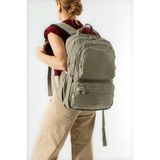 Baginn Unisex Okul Çantası Lise Ortaokul Üniversite Sırt Çantası 43*30 cm Klinkır Hafif Kumaş Çok Cepli 2h - Bej